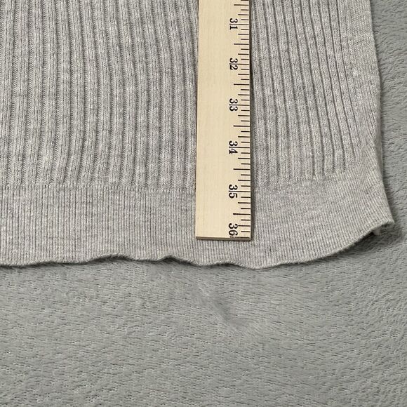 Express Sweater Women Small Gray Black Colorblock Two-Tone Asymmetrical Knit - Picture 7 of 9